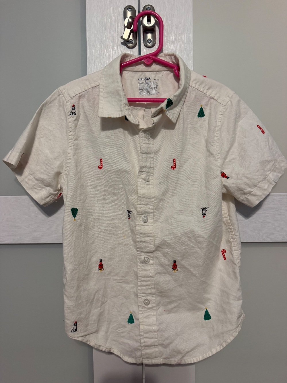 Cat & Jack Holiday Embroidered Short-Sleeve